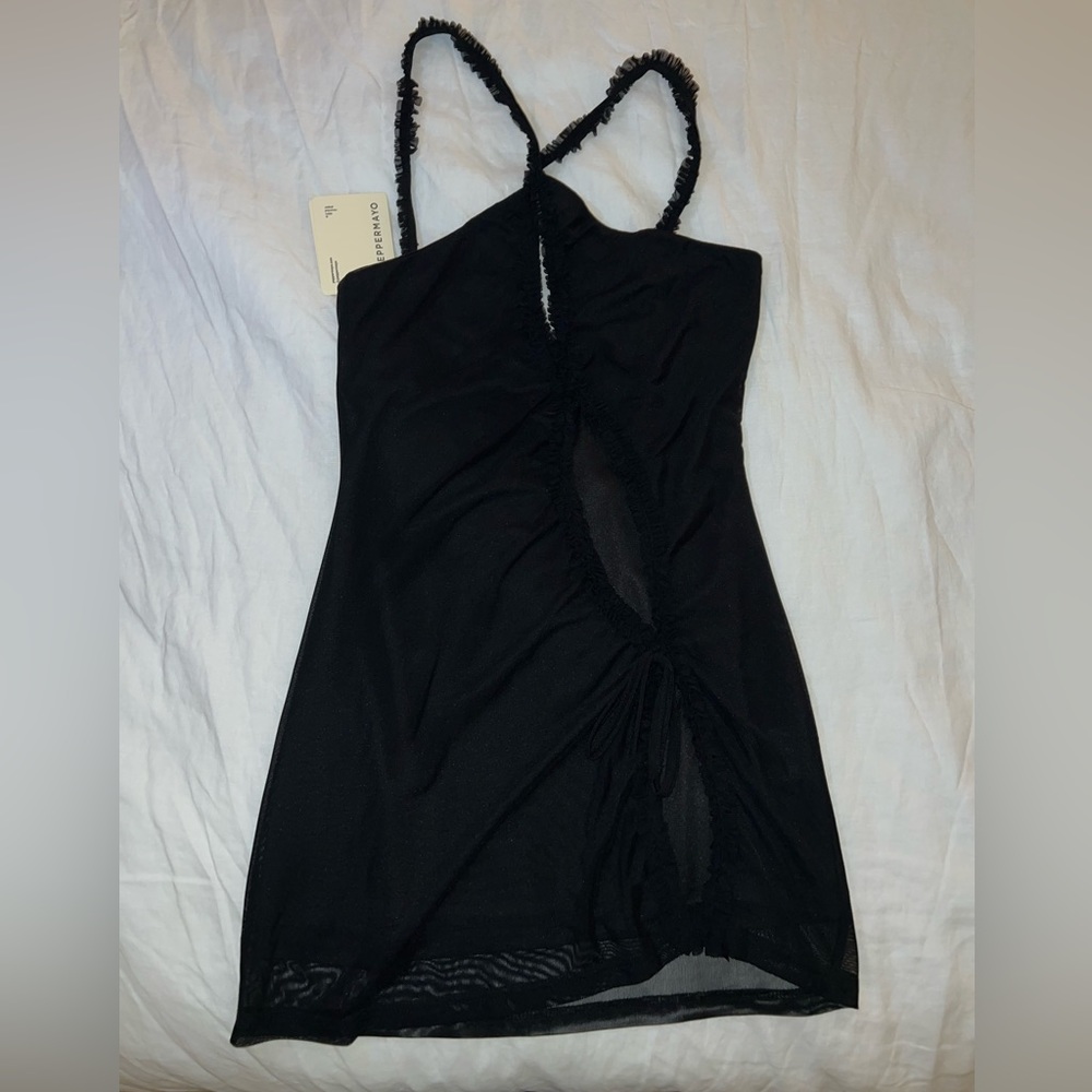 Peppermayo Midnight Rhapsody Ruffle Mini Dress